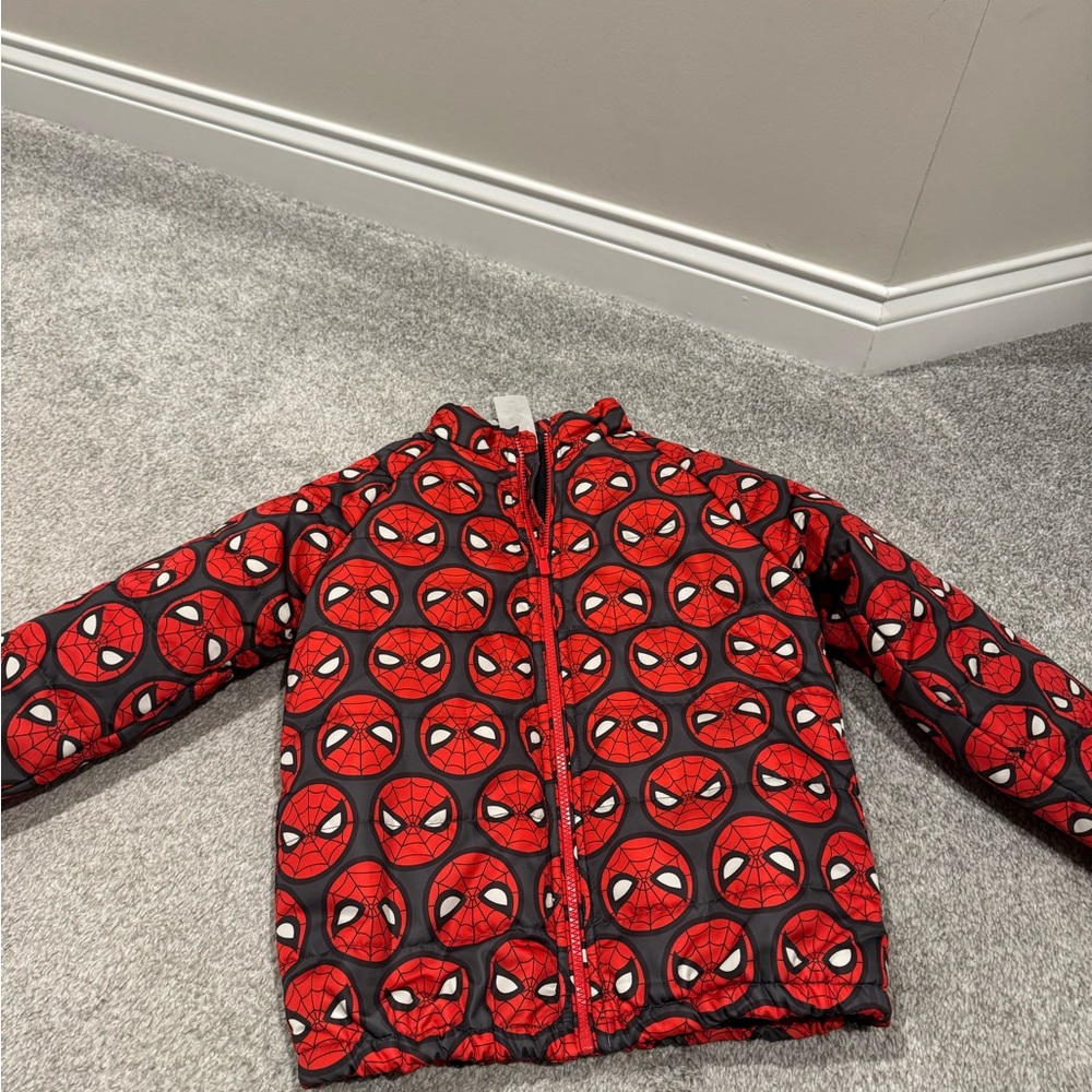 Disney Red and Black Spider-Man Puffer Jacket